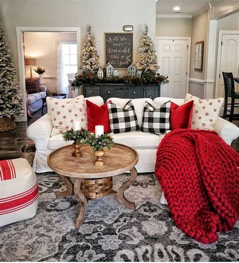 My Christmas decor | Christmas decorations living room, Red christmas decor, Christmas living rooms