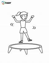 Jumping On Trampoline Coloring Pages Sketch Page sketch template