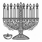 Printable Menorah Coloring Page sketch template