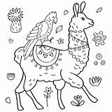 Cute Printable Llama Coloring Page sketch template