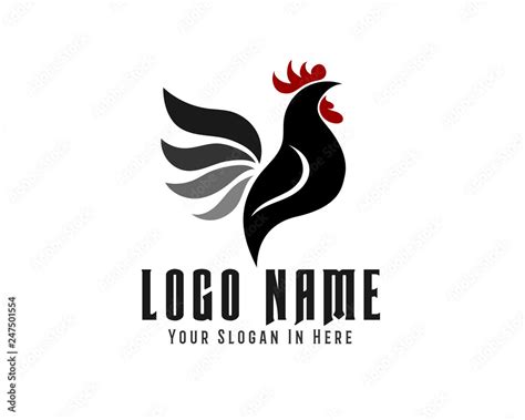 elegant drawing vector crowing rooster logo design inspiration Stock ...