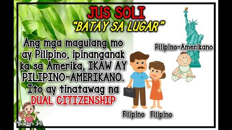 JUS SANGUINIS || JUS SOLI || CITIZEN || CITIZENSHIP (MAMAMAYAN ...