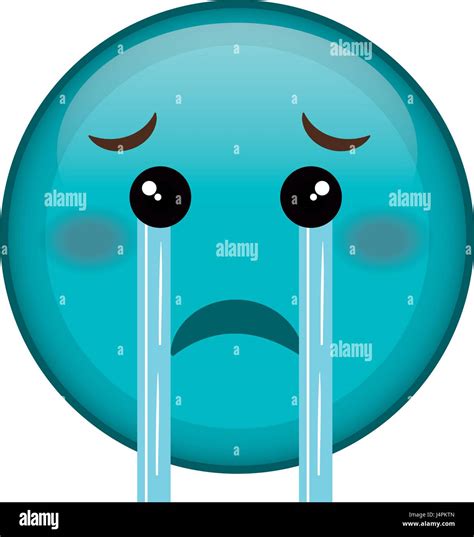crying face emoticon kawaii character Stock Vector Image & Art - Alamy