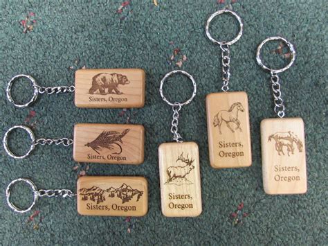 Wooden Keychains | Keychain, Wooden keychain, Laser engraved ideas