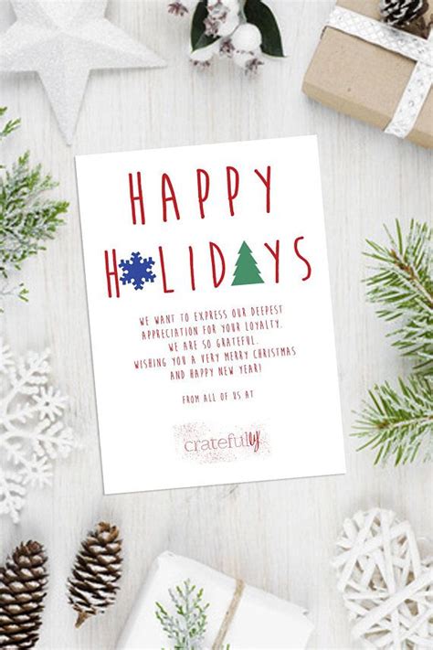 This Happy Holidays custom business Christmas card is a wonderful way to say thank you to cust ...