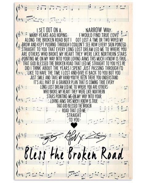 Bless The Broken Road Rascal-Flatts Lyrics Song Poster Script | Etsy