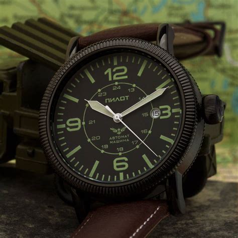 Aviator Watch Automatic B-Watch Pilot Military Analog 1 11/16in Moder ...