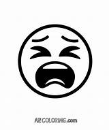 Tired Emoji Coloring Page sketch template