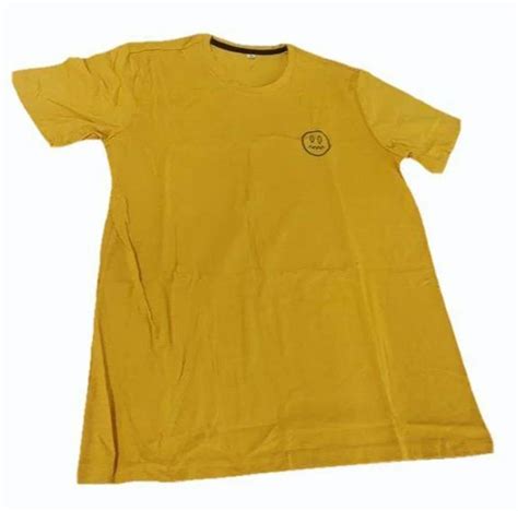 Half Sleeve 120 GSM Cotton Yellow T Shirt, Size: Large, Printed at Rs 250 in Noida