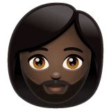 🧔🏿‍♀️ Woman: Dark Skin Tone, Beard Emoji on WhatsApp 2.23.2.72