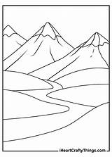 Mountains Coloring Page Mountain Sketch sketch template