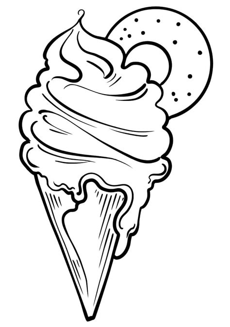 Free Ice Cream Cone Coloring Page - Free Printable Coloring Pages for Kids