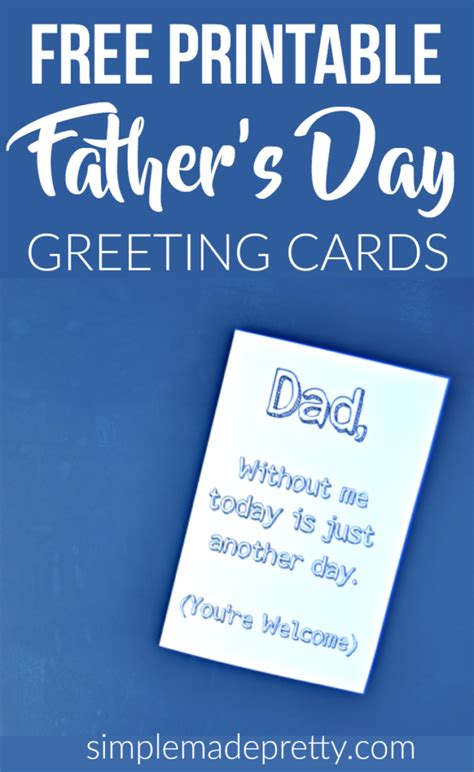 Free Printable Father's Day Greeting Cards Coloring Craft for Kids - Simple Made Pretty