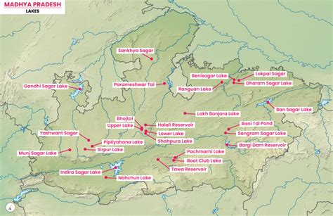 Lakes in Madhya Pradesh (Map)