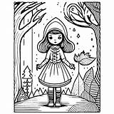 Little Red Riding Hood Coloring Page · Creative Fabrica sketch template