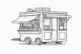 Food cart Isolated coloring Page For Kids  Premium AI Generated Image sketch template