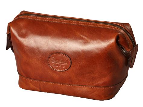 Leather Toiletry Bag for Men â€“ Zippered Dopp Kit Organizer â€“ Brown ...