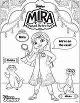Enjoy These Three Mira Royal Detective Coloring Sheets  Disney News sketch template