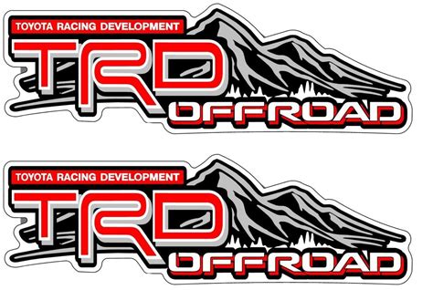 Pair Trd Offroad Vinyl Stickers Decals For Toyota Rear Panel Tundra ...