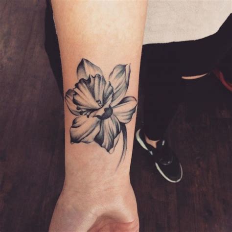 Black And White Daffodil Tattoo