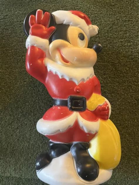 WOW VINTAGE MICKEY Mouse Christmas Blow Mold 15 inch Walt Disney Made ...