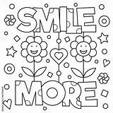 Smile More Coloring Page Vector Illustration Stock  Adobe sketch template