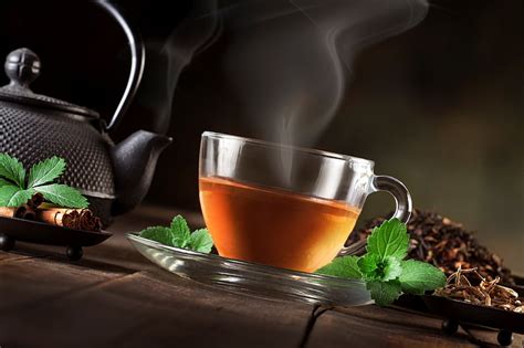 HD wallpaper: beverage, cup, kettle, leaves, saucer, tea | Wallpaper Flare