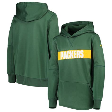 Youth Green Bay Packers Nike Green Team Performance Pullover Hoodie