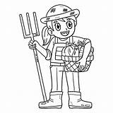 Premium Vector  Farmer With Harvest Isolated coloring Page sketch template