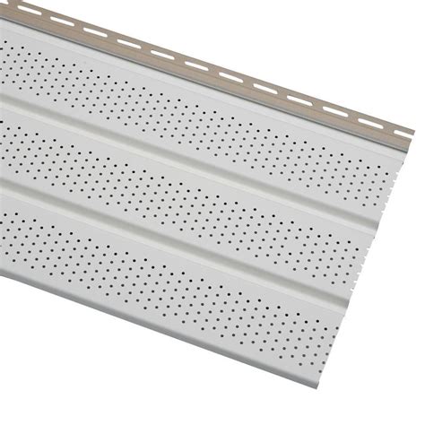 Ply Gem Economy Triple 4 in. White Vinyl Vented Soffit EVS12P04H - The Home Depot