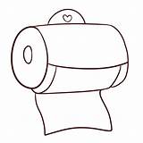Toilet Paper Roll Coloring Drawing Clipart Icon Toiletries Pages  sketch template