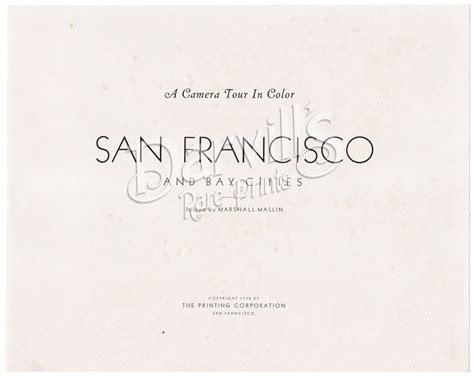 San Francisco and Bay Area California prints from 1938