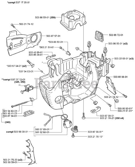 Husqvarna 345 - Husqvarna Chainsaw (2001-09) Crankcase Parts Lookup with Diagrams | PartsTree