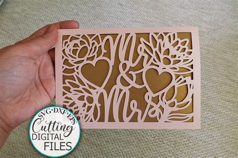 Wedding invitation Gate Fold Card laser cut cricut svg dxf (735228) | Invitations | Design Bundles