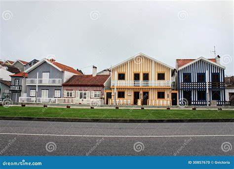 Costa Nova striped houses stock photo. Image of colorful - 30857670