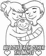 Loving parents coloring Sheet sketch template