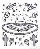 Mexican hat coloring Page Download Or Print For Free sketch template