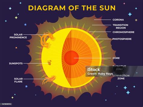 Diagram Of The Sun Layers Of The Sun Stock Vector Illustration Stock Illustration - Download ...