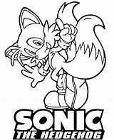 Sonic coloring Page With Tails The Fox sketch template