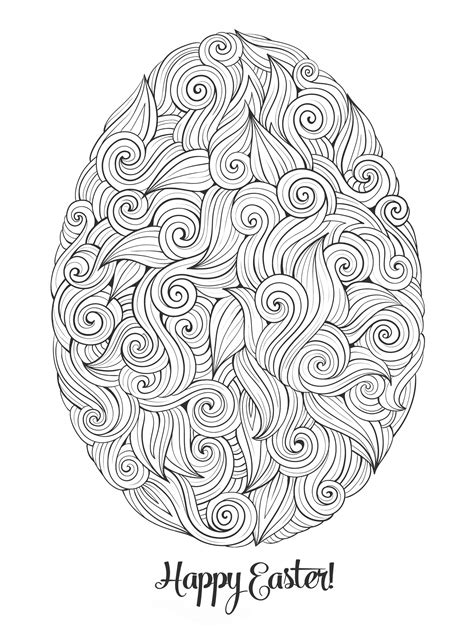 Easter egg Doodle - Easter Kids Coloring Pages