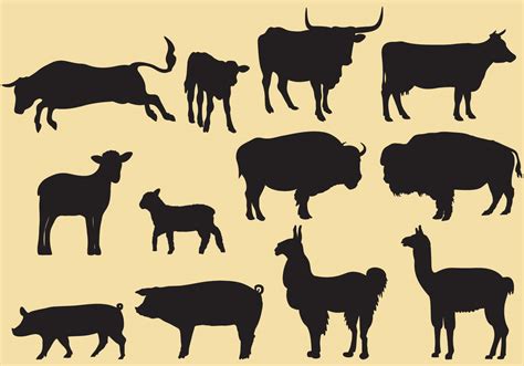 Cattle Silhouette Vectors 105604 Vector Art at Vecteezy