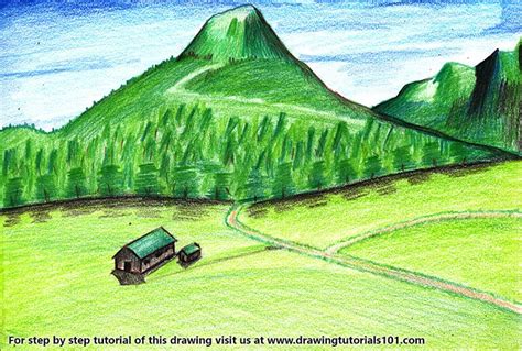 How to Draw Mountain Scenery (Mountains) Step by Step ...