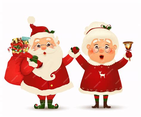 Premium Vector | Mrs. Claus Together. cartoon character of Happy Santa ...