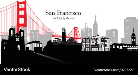 San Francisco skyline Royalty Free Vector Image