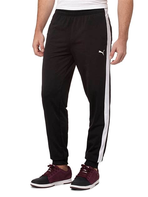 Puma Men's Contrast Cuffed Pants, Puma Black/Puma White, XLarge ...