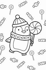 Penguin Coloring Page sketch template