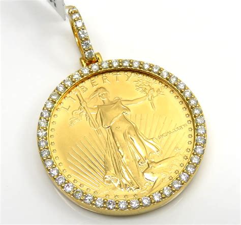 Gold Coin Necklace With Diamonds