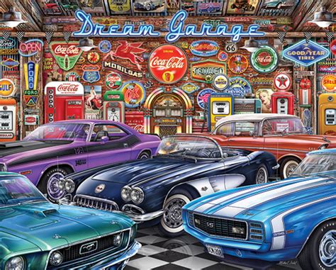 Springbok Puzzles - Dream Garage - 1000 Piece Jigsaw Puzzle - Large 24 ...