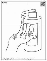 Set Of Hand Washing And germs coloring Pages sketch template