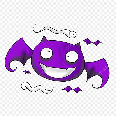 Halloween Bat PNG Transparent, Halloween Theme Purple Bat Illustration, Halloween Party ...